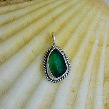 Load image into Gallery viewer, Teal Sea Glass Sterling Silver Pendant
