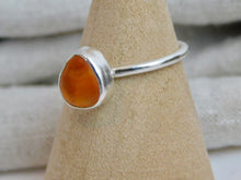 Load image into Gallery viewer, Ready To Wear Orange Sea Glass Sterling Silver Stacking Ring
