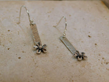 Load image into Gallery viewer, Flower Bar Sterling Silver Dangles
