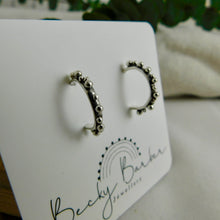 Load image into Gallery viewer, Seafoam Sterling Silver Open Hoop Studs
