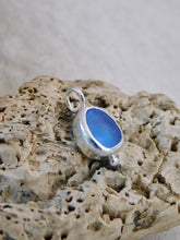 Load image into Gallery viewer, Cornflower Blue Sea Glass Sterling Silver Charm
