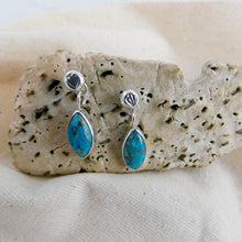 Load image into Gallery viewer, Turquoise Boho Sterling Silver Stud Dangles
