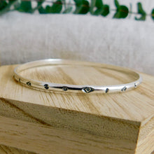 Load image into Gallery viewer, Made To Order Aztec Stamped Sterling Silver Bangle
