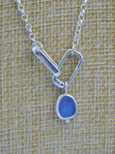 Load image into Gallery viewer, Cornflower Blue Sea Glass Sterling Silver Charm
