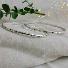 Load image into Gallery viewer, Made To Order Aztec Stamped Sterling Silver Bangle
