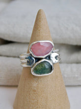Load image into Gallery viewer, Rose Quartz and Kyanite Sterling Silver Ring
