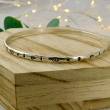 Load image into Gallery viewer, Made To Order Aztec Stamped Sterling Silver Bangle
