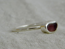 Load image into Gallery viewer, Ready To Wear Mauve Sea Glass Sterling Silver Stacking Ring
