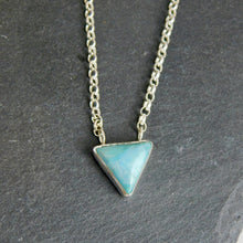 Load image into Gallery viewer, Turquoise Triangle Sterling Silver Necklace
