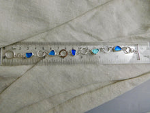 Load image into Gallery viewer, Multi Blues Sterling Silver Hoop Link Bracelet
