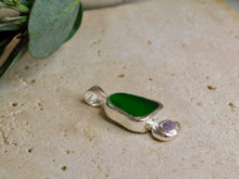 Load image into Gallery viewer, Green Sea Glass Sterling Silver Pendant
