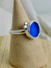 Load image into Gallery viewer, Bright Cobalt Sea Glass Sterling Silver Ring
