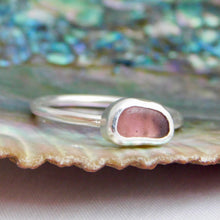 Load image into Gallery viewer, Ready To Wear Mauve Sea Glass Sterling Silver Stacking Ring
