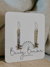 Load image into Gallery viewer, Flower Bar Sterling Silver Dangles
