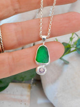 Load image into Gallery viewer, Green Sea Glass Sterling Silver Pendant
