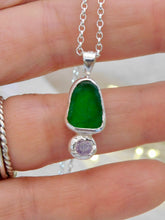 Load image into Gallery viewer, Green Sea Glass Sterling Silver Pendant
