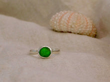 Load image into Gallery viewer, Green Sea Glass Sterling Silver Ring
