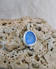 Load image into Gallery viewer, Cornflower Blue Sea Glass Sterling Silver Charm
