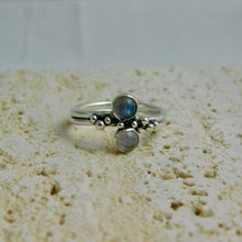 Load image into Gallery viewer, Labradorite and Moonstone Sea Foam Sterling Silver Ring
