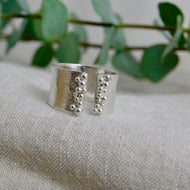 Made to Order Reticulated Loads Of Sea Foam Cuff Sterling Silver Ring