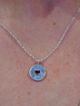 Load image into Gallery viewer, Chunky Hammered Cut Out Heart Disc Sterling Silver Charm
