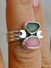 Load image into Gallery viewer, Rose Quartz and Kyanite Sterling Silver Ring
