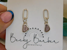 Load image into Gallery viewer, Mauve Sea Glass Sterling Silver Dangles
