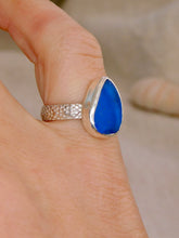 Load image into Gallery viewer, Blue Sea Glass Sterling Silver Ring
