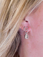 Load image into Gallery viewer, Rare Peach Sea Glass Sterling Silver Stud Dangles
