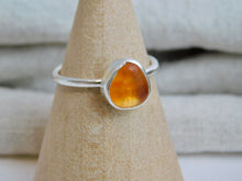 Load image into Gallery viewer, Ready To Wear Orange Sea Glass Sterling Silver Stacking Ring
