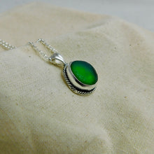 Load image into Gallery viewer, Bright Green Sea Glass Sterling Silver Pendant
