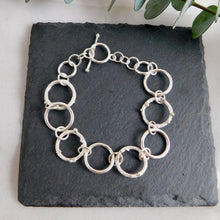 Load image into Gallery viewer, Sterling Silver Molten Hoop Link Bracelet
