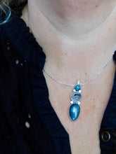 Load image into Gallery viewer, Rutilated Quartz and Turquoise Sterling Silver Pendant
