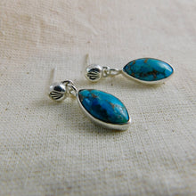 Load image into Gallery viewer, Turquoise Boho Sterling Silver Stud Dangles
