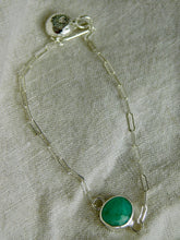 Load image into Gallery viewer, Emerald Sterling Silver Paperclip Chain Bracelet
