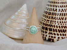 Load image into Gallery viewer, Aqua Sea Glass Double Sterling Silver Ring
