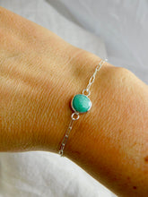 Load image into Gallery viewer, Emerald Sterling Silver Paperclip Chain Bracelet
