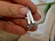 Load image into Gallery viewer, Flower Bar Sterling Silver Dangles
