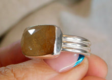Load image into Gallery viewer, Rectangle Rutile Sterling Silver Ring
