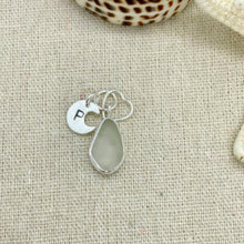 Load image into Gallery viewer, Made to Order Sea Glass And Sterling Silver Crescent Moon Personalised Pendant
