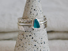 Load image into Gallery viewer, Ready To Wear Teal Sea Glass Sterling Silver Stacking Ring
