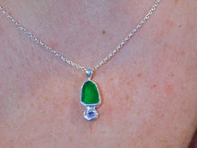 Load image into Gallery viewer, Green Sea Glass Sterling Silver Pendant
