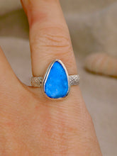 Load image into Gallery viewer, Blue Sea Glass Sterling Silver Ring
