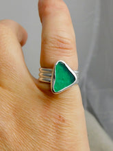 Load image into Gallery viewer, Jade Sea Glass Triple Sterling Silver Ring
