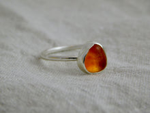 Load image into Gallery viewer, Ready To Wear Orange Sea Glass Sterling Silver Stacking Ring
