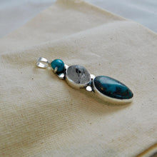 Load image into Gallery viewer, Rutilated Quartz and Turquoise Sterling Silver Pendant
