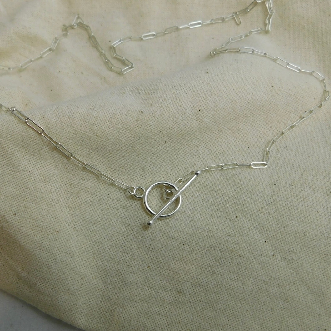 T bar Sterling Silver Necklace