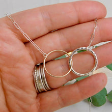 Load image into Gallery viewer, Sterling Silver and Gold Filled Double Hoop Necklace
