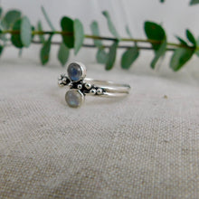 Load image into Gallery viewer, Labradorite and Moonstone Sea Foam Sterling Silver Ring
