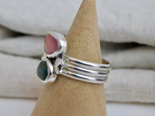 Load image into Gallery viewer, Rose Quartz and Kyanite Sterling Silver Ring
